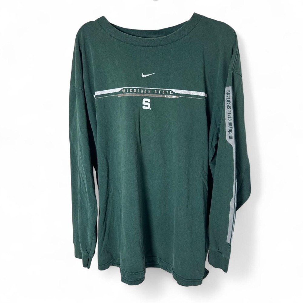 Vintage Nike Team Michigan State Spartans Long Sleeve Shirt Size XL